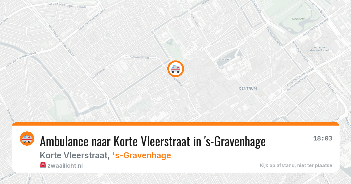 Ambulance naar Korte Vleerstraat in 's-Gravenhage — 12 jun 2026