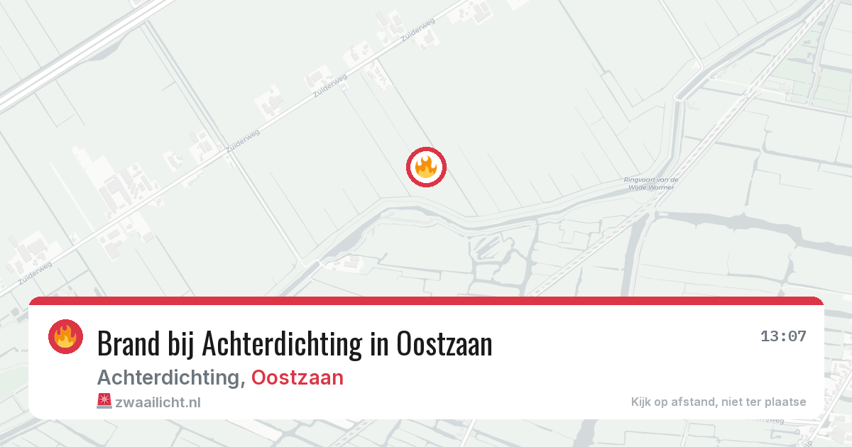 Brand bij Achterdichting in Oostzaan — 8 jul 2026