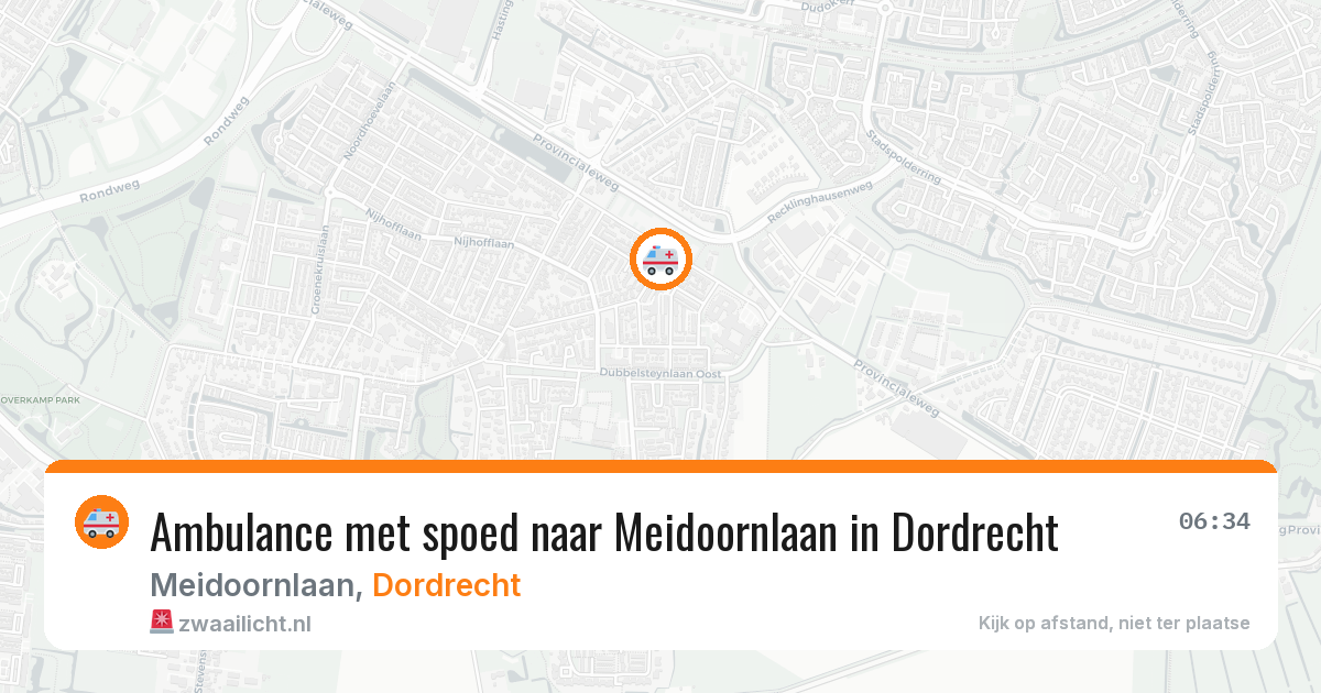 Ambulance met spoed naar Meidoornlaan in Dordrecht — 18 mrt 2026