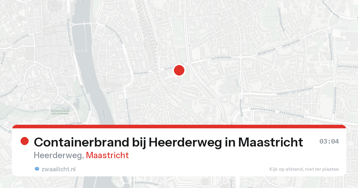 Containerbrand bij Heerderweg in Maastricht — 17 aug 2026