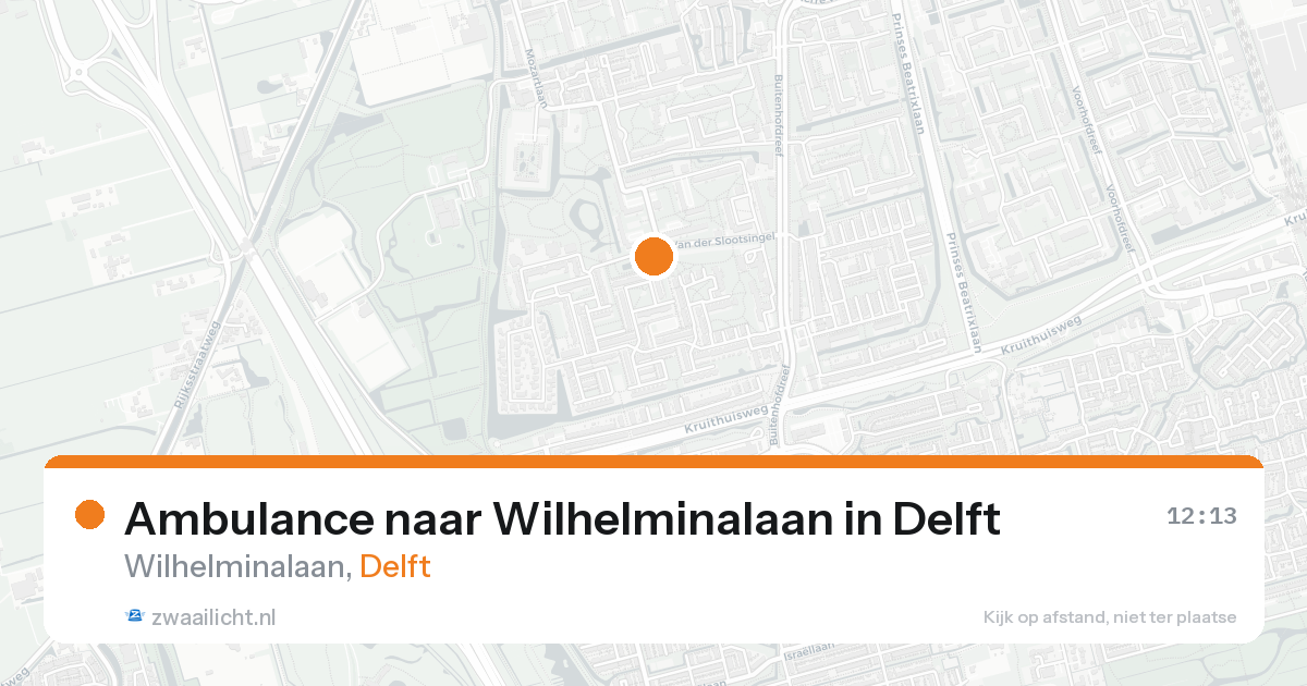 Ambulance naar Wilhelminalaan in Delft — 24 aug 2026