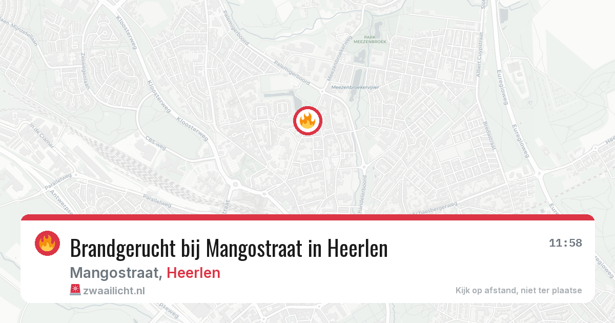 Brandgerucht bij Mangostraat in Heerlen — 2 jul 2026