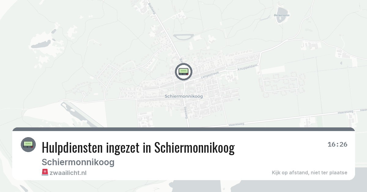 Hulpdiensten ingezet in Schiermonnikoog — 16 jun 2026 | 🚨 Zwaailicht.nl