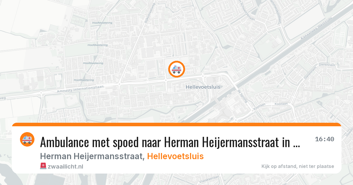 Ambulance met spoed naar Herman Heijermansstraat in Hellevoetsluis — 11 aug 2026