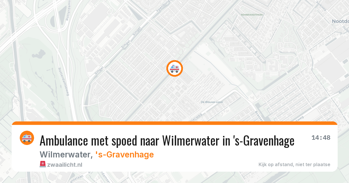 Ambulance met spoed naar Wilmerwater in 's-Gravenhage — 1 aug 2026