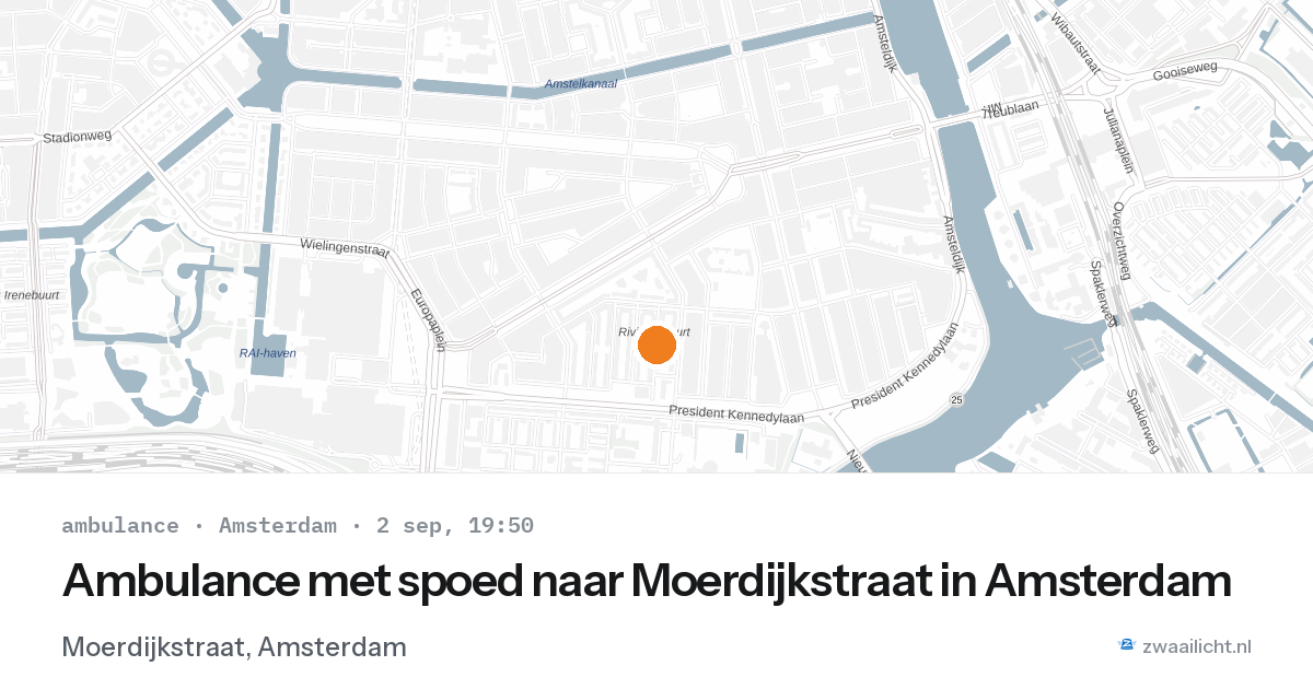 Ambulance met spoed naar Moerdijkstraat in Amsterdam — 2 sep 2026