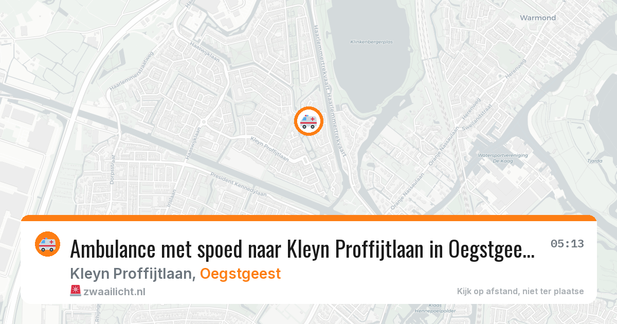 Ambulance met spoed naar Kleyn Proffijtlaan in Oegstgeest — 23 jul 2026