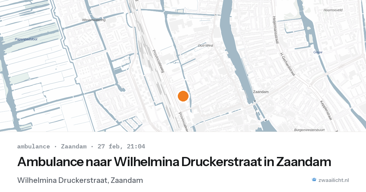 Ambulance naar Wilhelmina Druckerstraat in Zaandam — 27 feb 2026