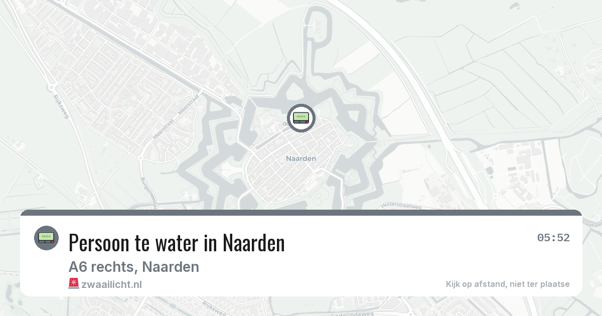 Persoon te water in Naarden — 3 mrt 2026