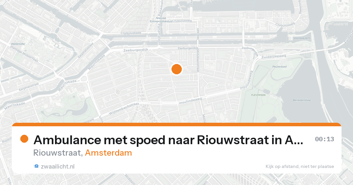 Ambulance met spoed naar Riouwstraat in Amsterdam — 19 aug 2026