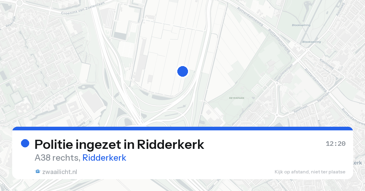 Politie ingezet in Ridderkerk — 23 aug 2026 | 🚨 Zwaailicht.nl
