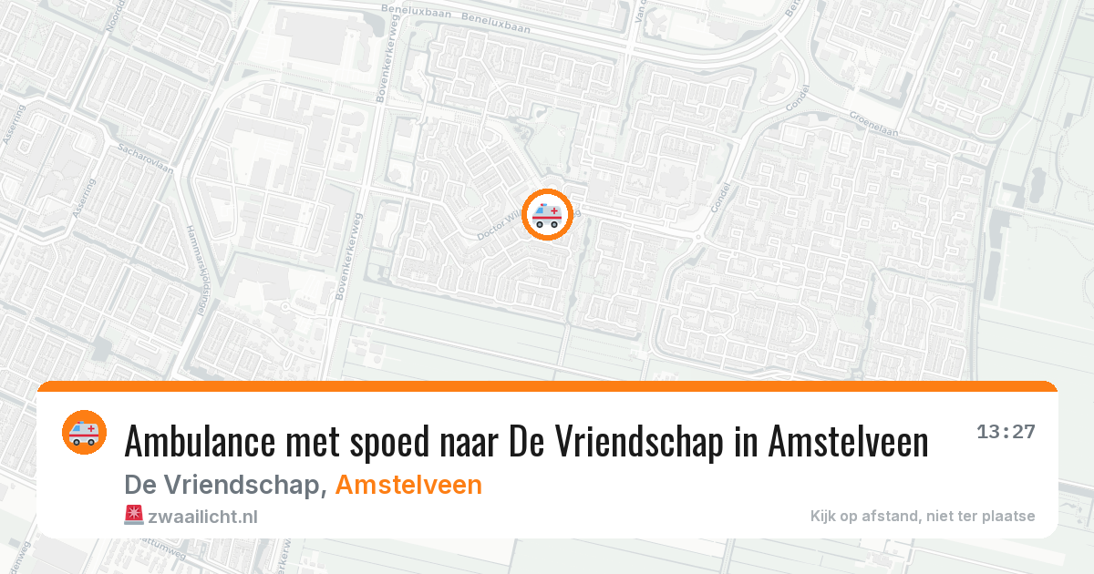Ambulance met spoed naar De Vriendschap in Amstelveen — 31 jul 2026