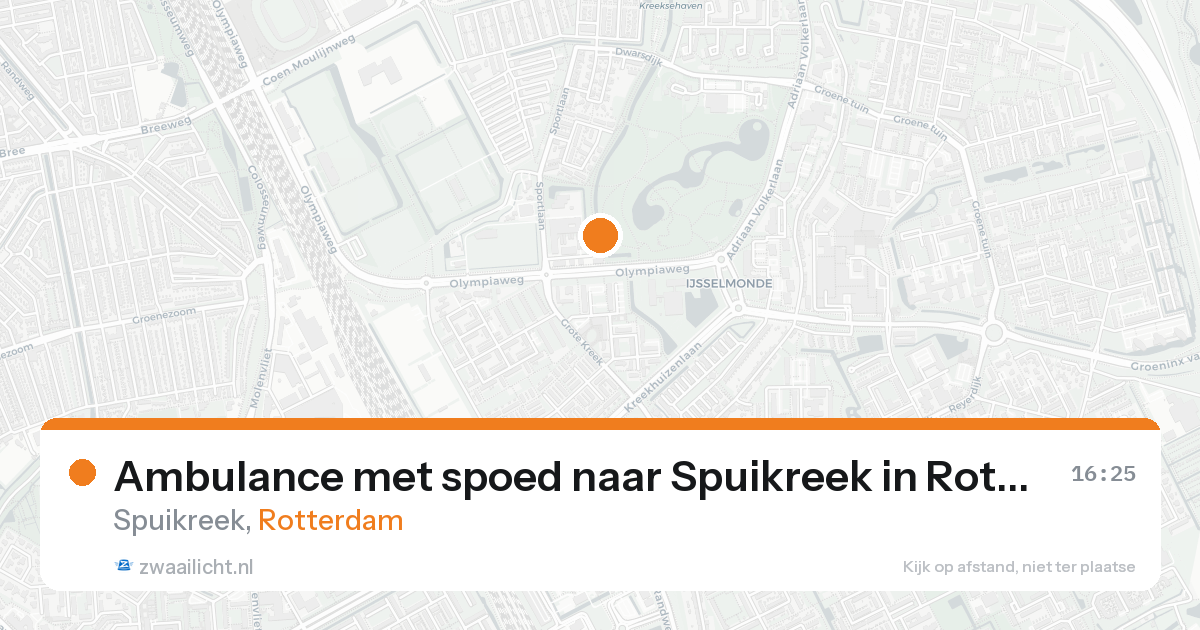 Ambulance met spoed naar Spuikreek in Rotterdam — 17 aug 2026