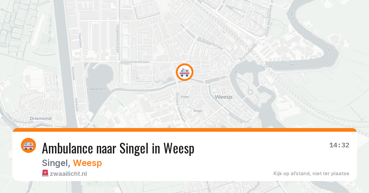 Ambulance naar Singel in Weesp — 26 jun 2026