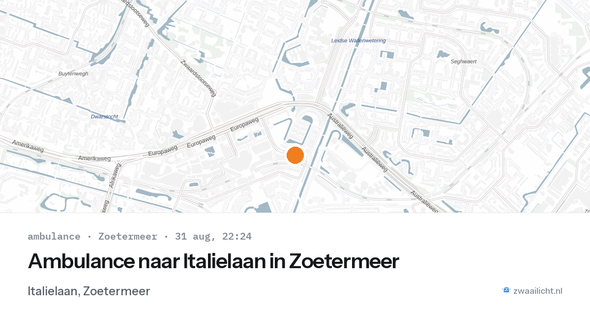 Ambulance naar Italielaan in Zoetermeer — 31 aug 2026