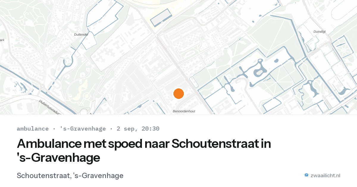 Ambulance met spoed naar Schoutenstraat in 's-Gravenhage — 2 sep 2026