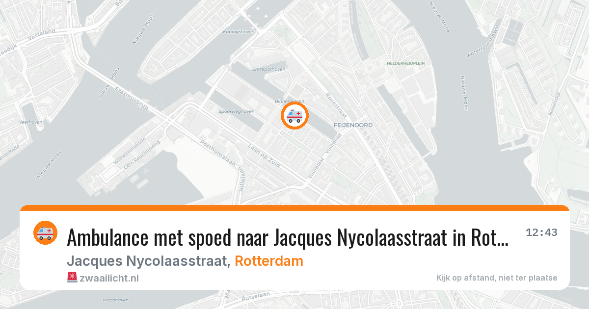 Ambulance met spoed naar Jacques Nycolaasstraat in Rotterdam — 16 mei 2026
