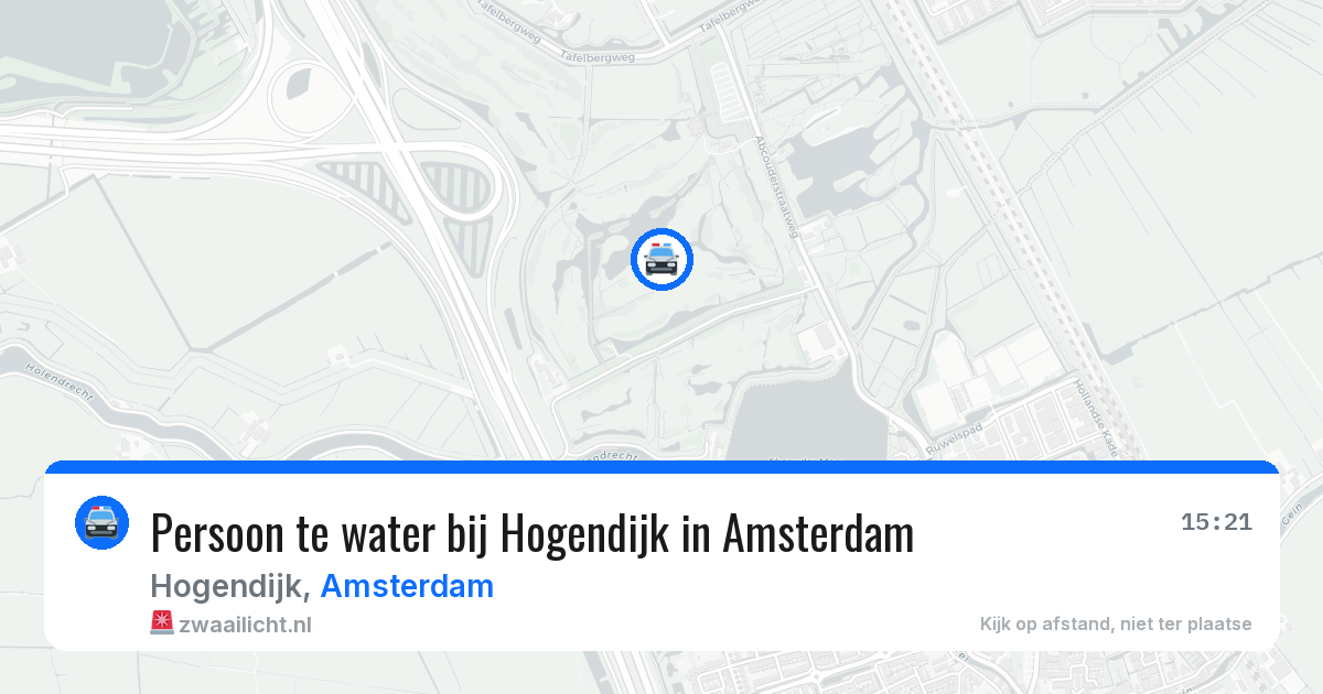 Persoon te water bij Hogendijk in Amsterdam — 12 aug 2026