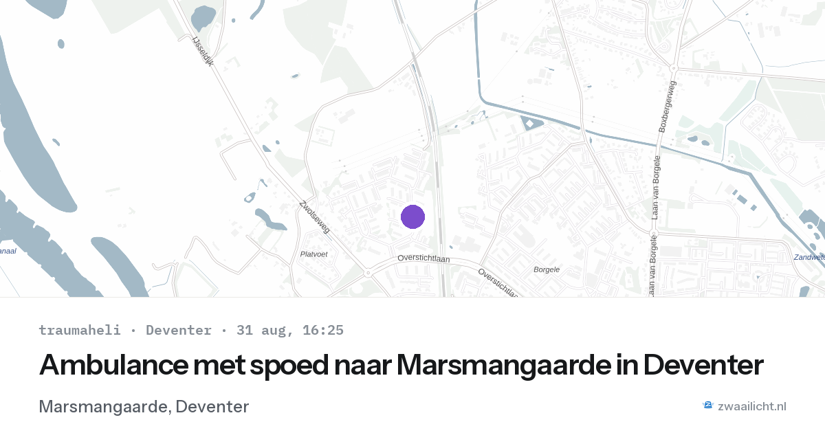 Ambulance met spoed naar Marsmangaarde in Deventer — 31 aug 2026