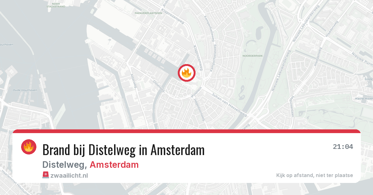 Brand bij Distelweg in Amsterdam — 9 jun 2026