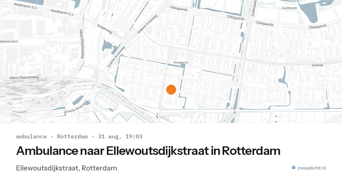 Ambulance naar Ellewoutsdijkstraat in Rotterdam — 31 aug 2026