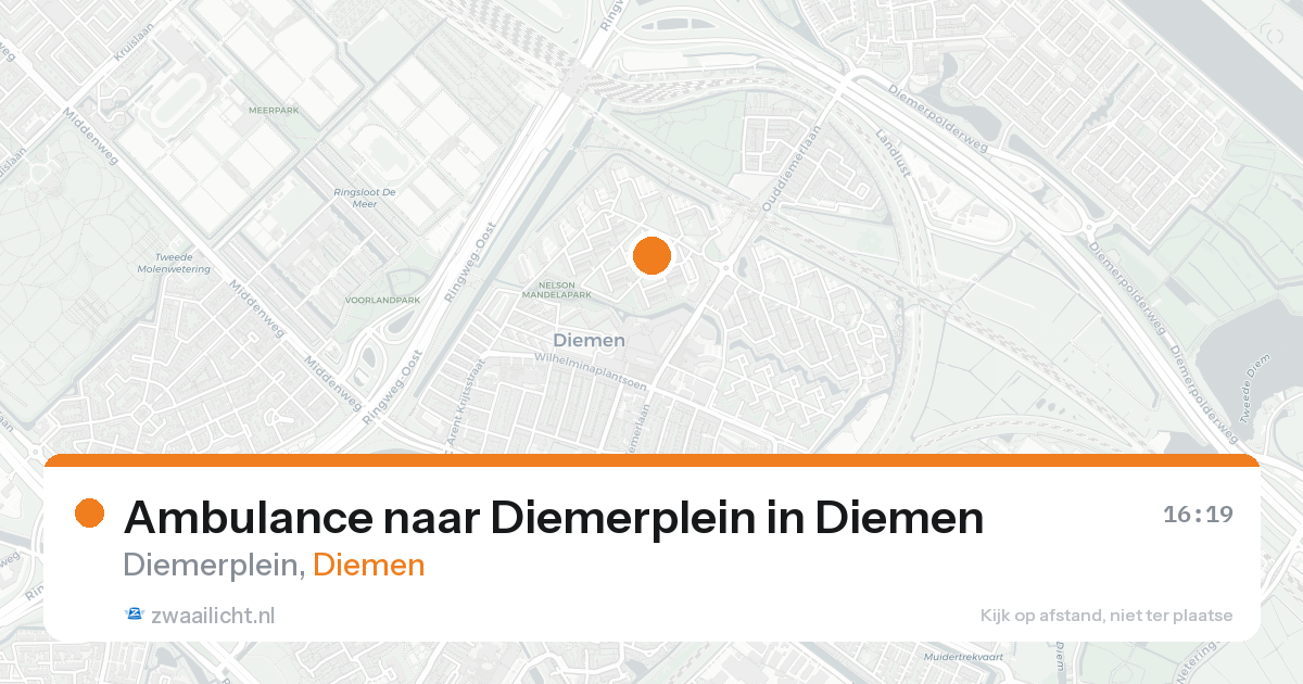 Ambulance naar Diemerplein in Diemen — 21 aug 2026