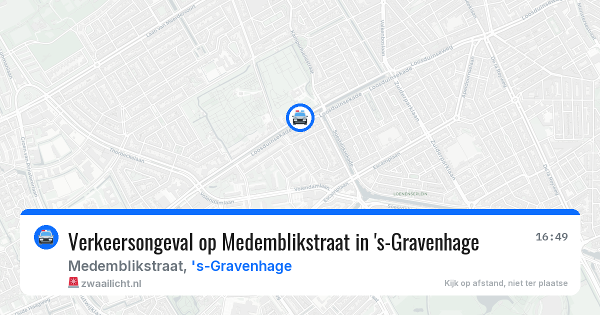 Verkeersongeval op Medemblikstraat in 's-Gravenhage — 16 jun 2026