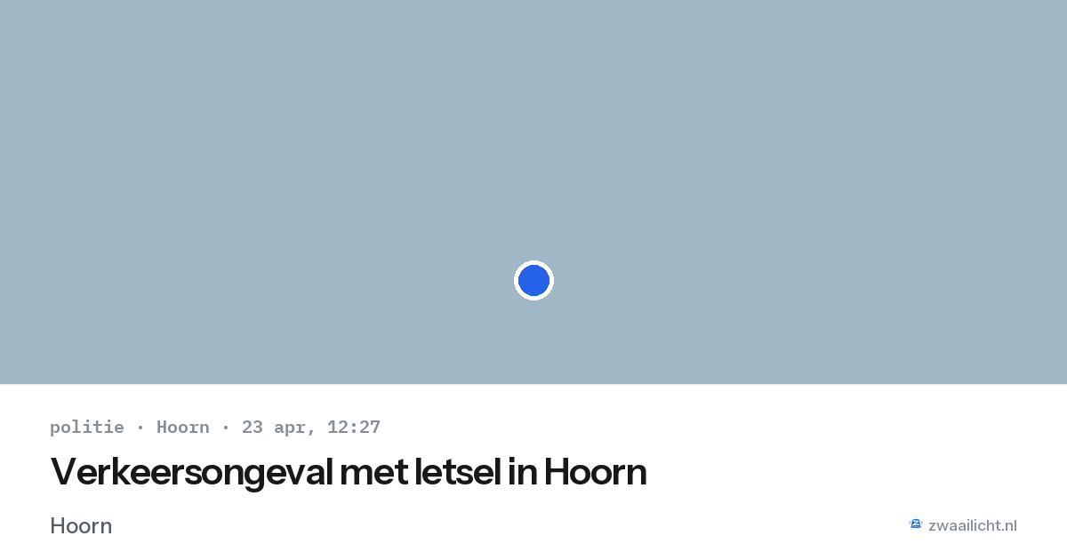 Verkeersongeval met letsel in Hoorn — 23 apr 2026
