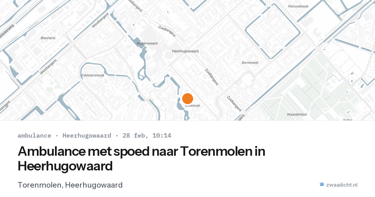 Ambulance met spoed naar Torenmolen in Heerhugowaard — 28 feb 2026
