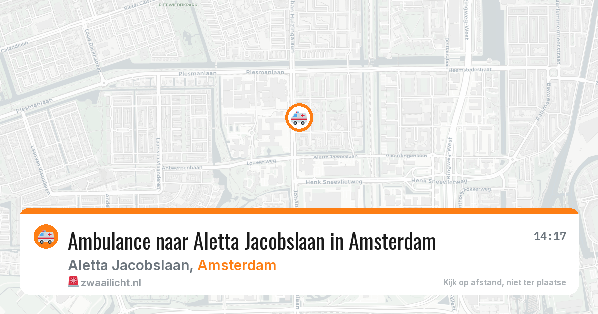 Ambulance naar Aletta Jacobslaan in Amsterdam — 25 apr 2026