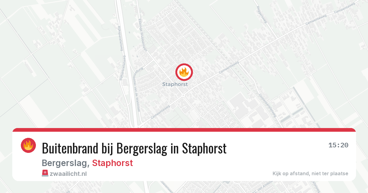 Buitenbrand bij Bergerslag in Staphorst — 20 jun 2026