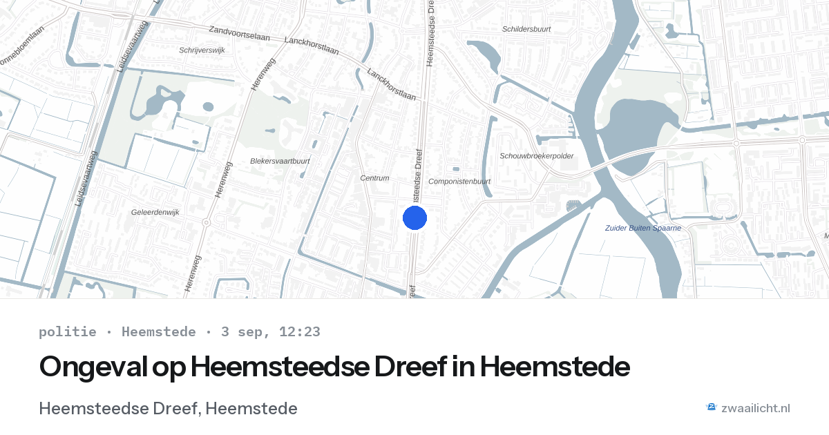 Ongeval op Heemsteedse Dreef in Heemstede — 3 sep 2026