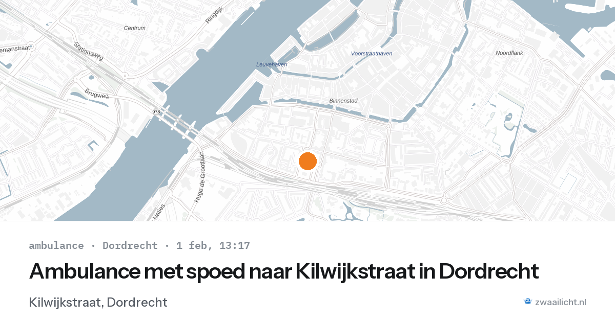 Ambulance met spoed naar Kilwijkstraat in Dordrecht — 1 feb 2026
