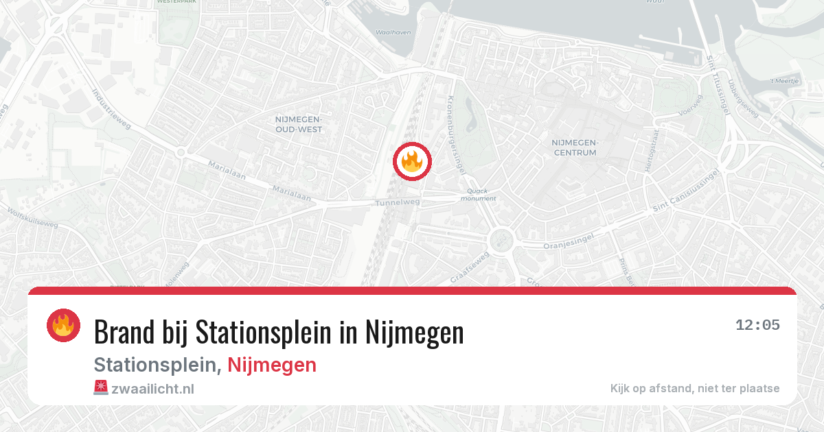 Brand bij Stationsplein in Nijmegen — 11 aug 2026