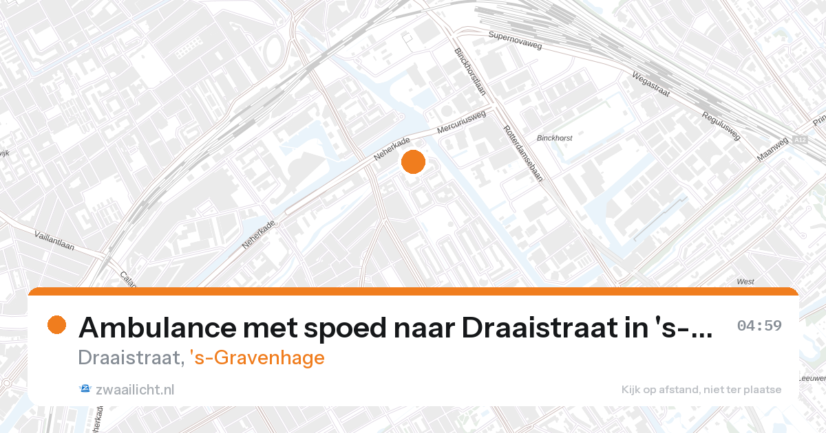 Ambulance met spoed naar Draaistraat in 's-Gravenhage — 27 aug 2026