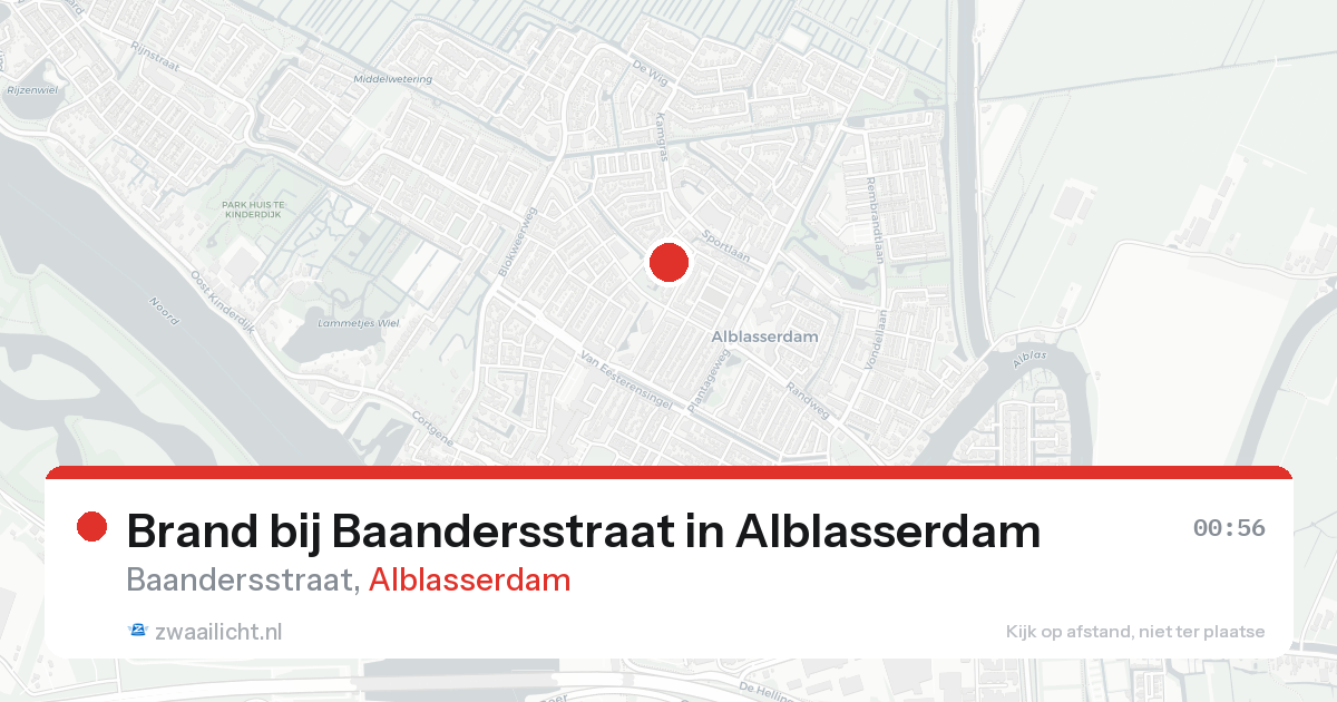 Brand bij Baandersstraat in Alblasserdam — 19 aug 2026