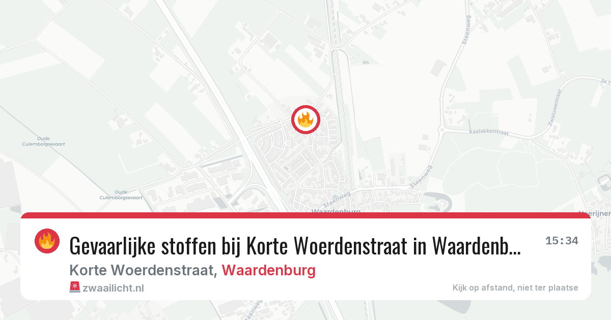 Gevaarlijke stoffen bij Korte Woerdenstraat in Waardenburg — 17 feb 2026