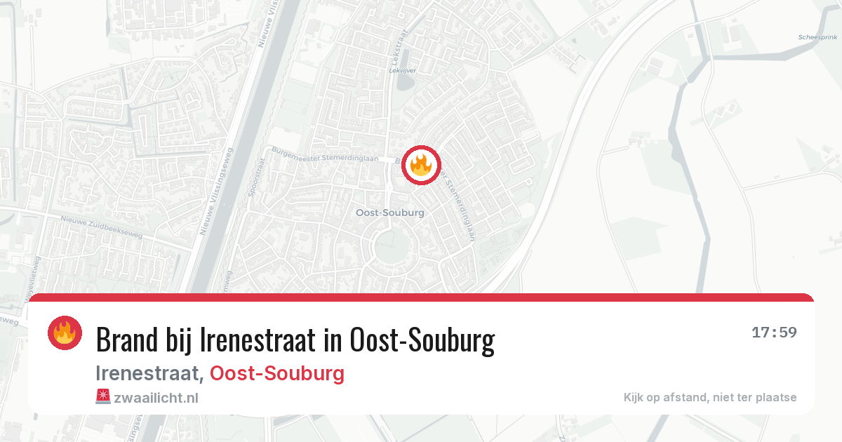 Brand bij Irenestraat in Oost-Souburg — 18 jul 2026