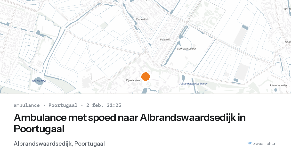Ambulance met spoed naar Albrandswaardsedijk in Poortugaal — 2 feb 2026