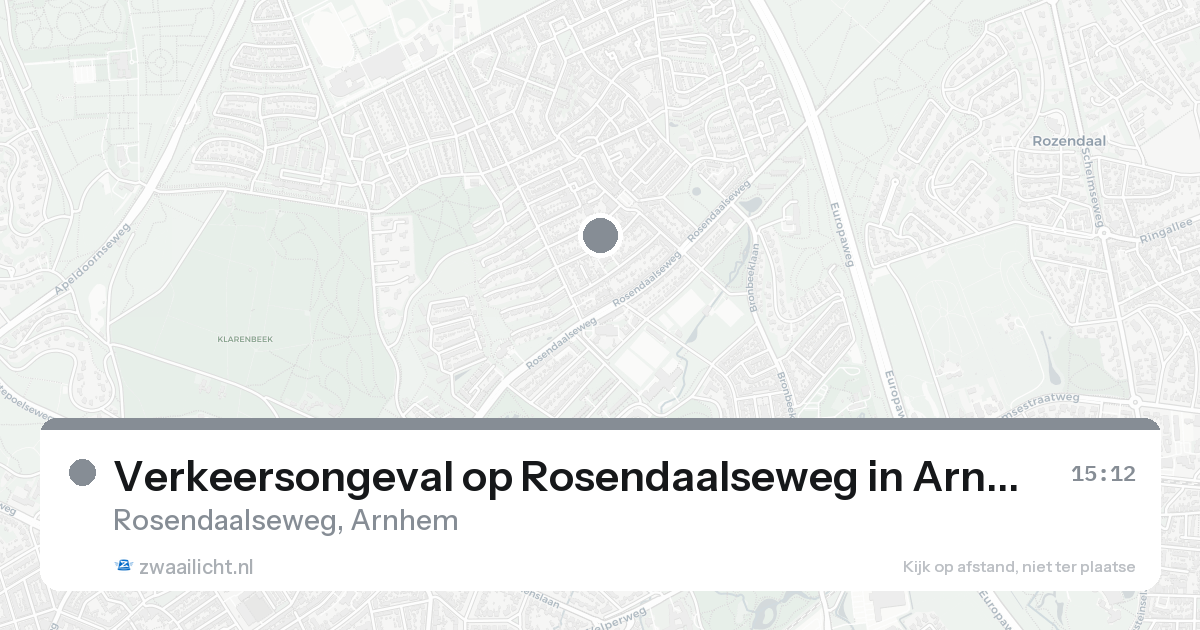 Verkeersongeval op Rosendaalseweg in Arnhem — 25 aug 2026