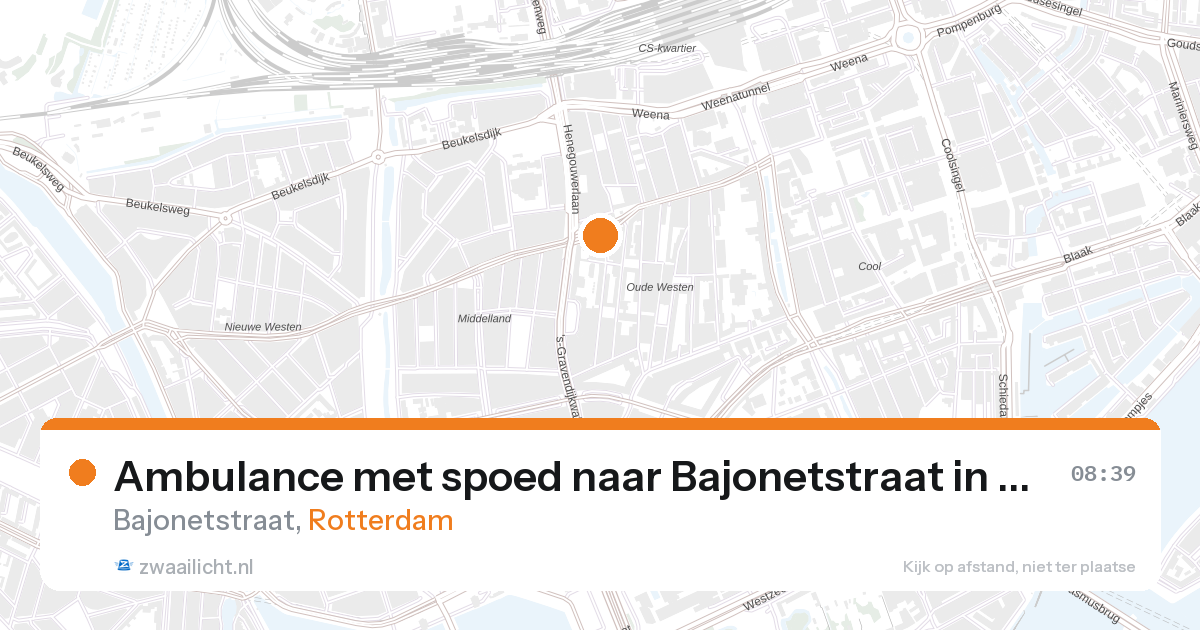 Ambulance met spoed naar Bajonetstraat in Rotterdam — 28 aug 2026