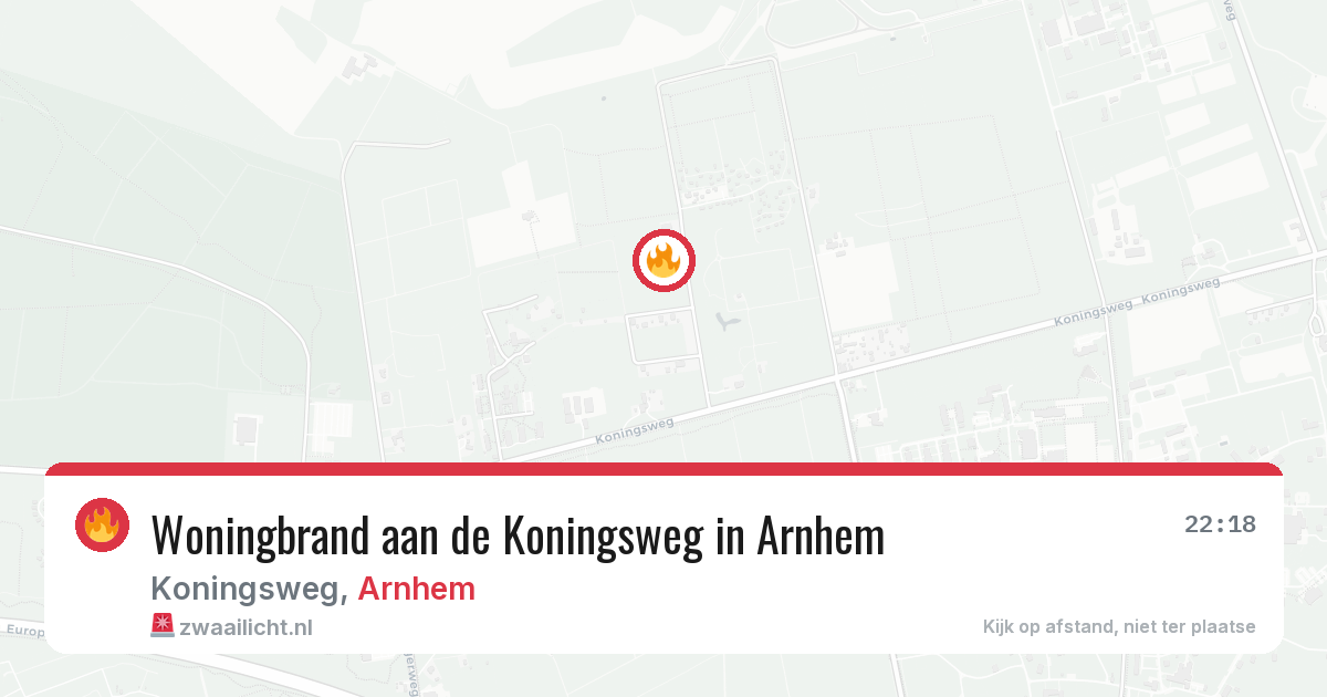 Woningbrand aan de Koningsweg in Arnhem — 16 mrt 2026