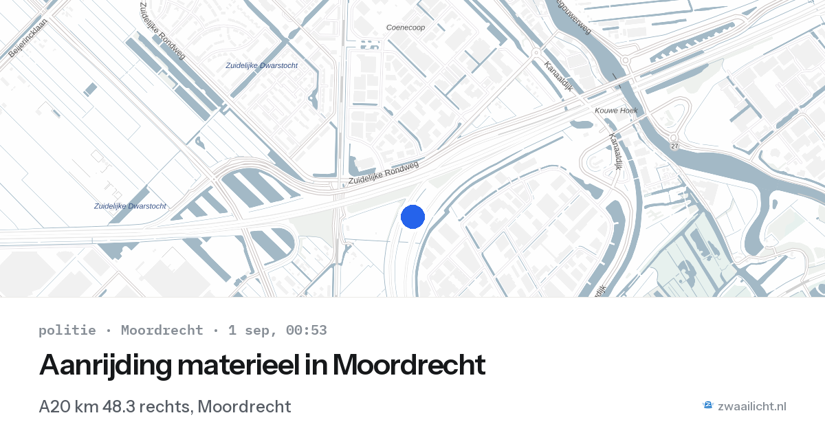 Aanrijding materieel in Moordrecht — 31 aug 2026