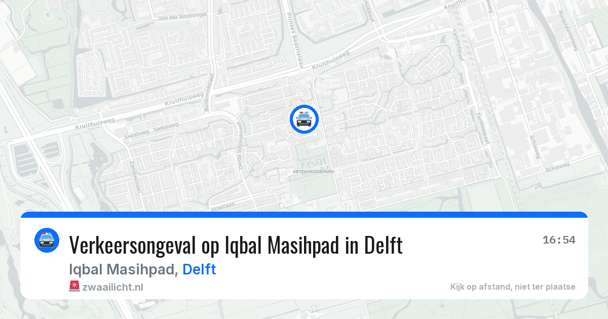 Verkeersongeval op Iqbal Masihpad in Delft — 22 apr 2026