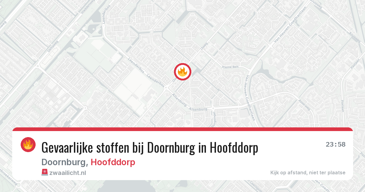 Gevaarlijke stoffen bij Doornburg in Hoofddorp — 24 mrt 2026