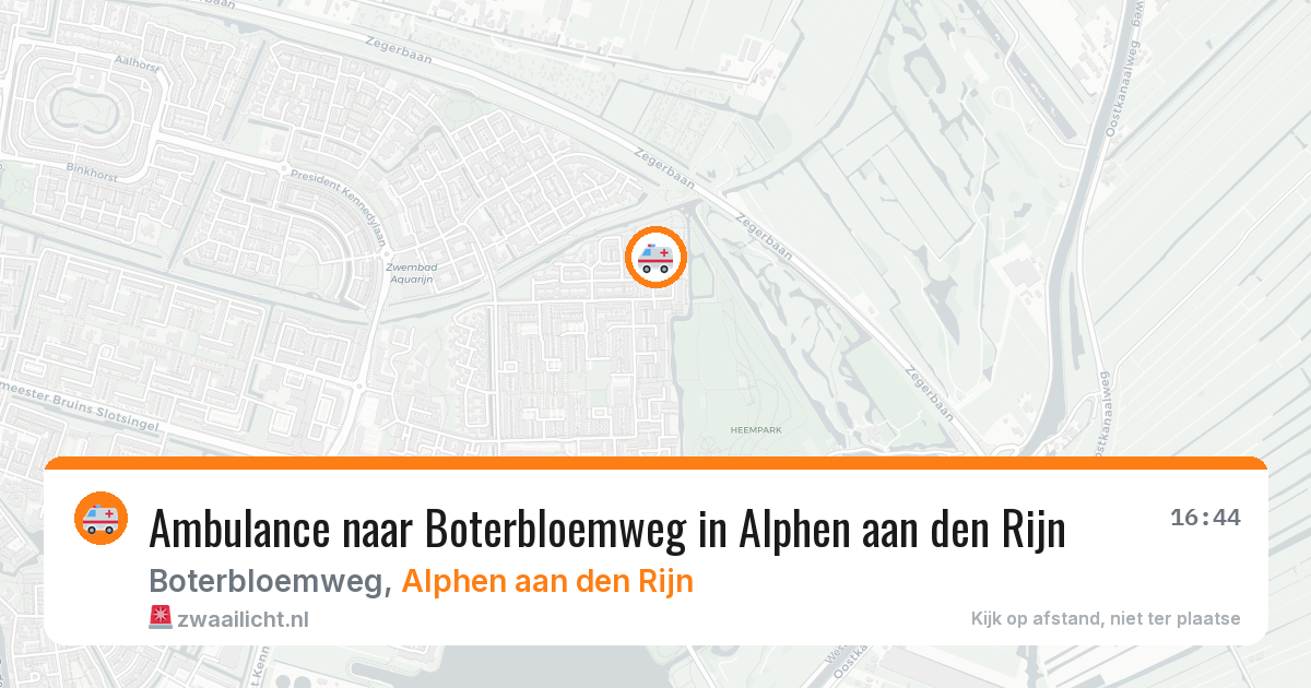 Ambulance naar Boterbloemweg in Alphen aan den Rijn — 24 jun 2026
