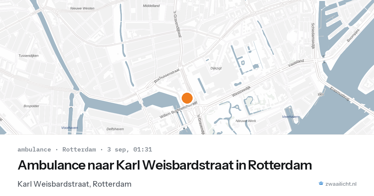 Ambulance naar Karl Weisbardstraat in Rotterdam — 2 sep 2026