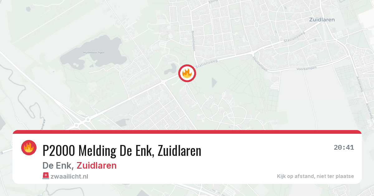P2000 Melding De Enk, Zuidlaren — 4 jul 2026