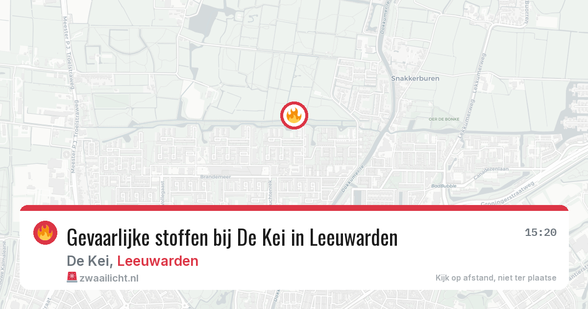 Gevaarlijke stoffen bij De Kei in Leeuwarden — 6 jul 2026