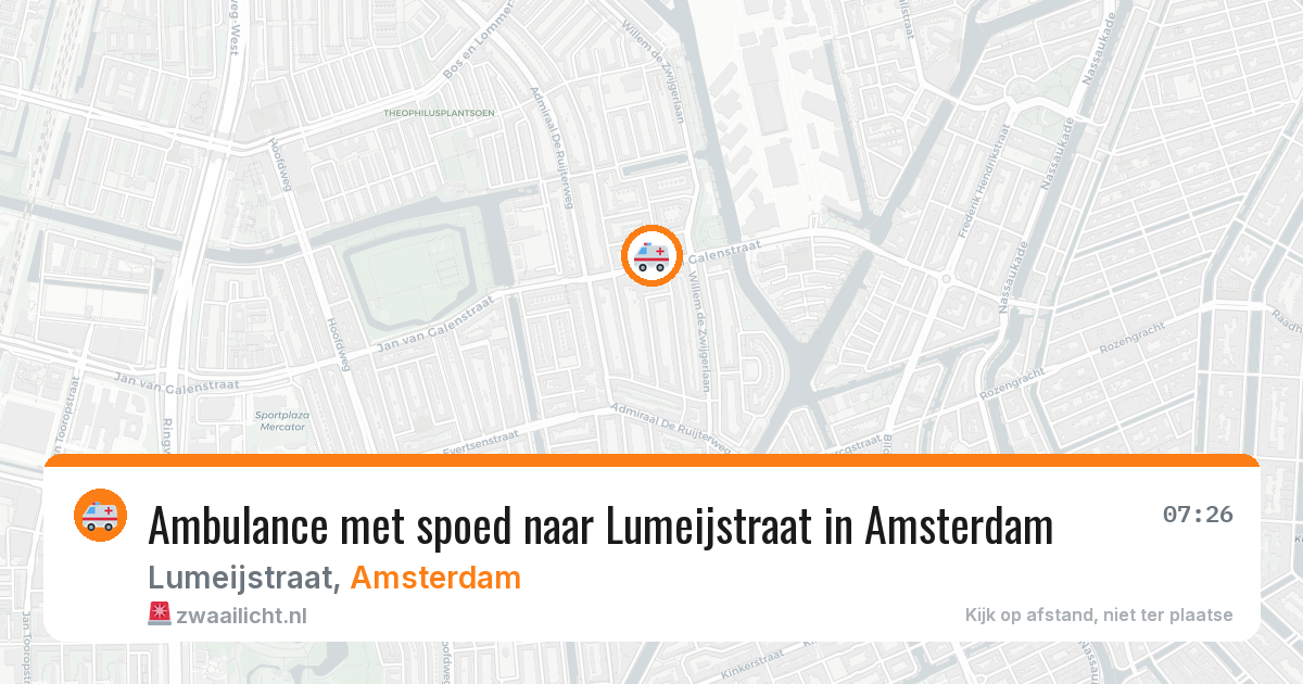 Ambulance met spoed naar Lumeijstraat in Amsterdam — 13 mei 2026